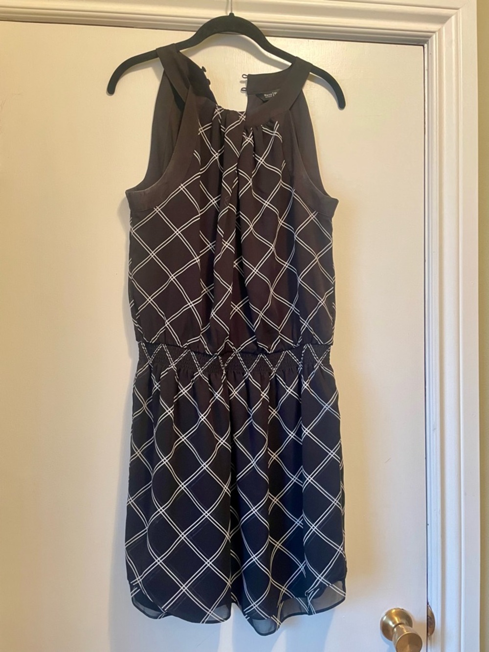 White House Black Checkered Dress - Size Medium